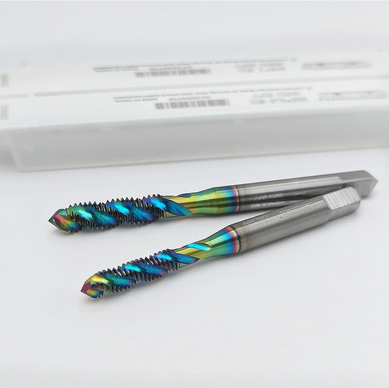 WEXWE Store Tools DLC Coating Spiral Flute Taps High Speed Steel (HSS) 3 Flutes Machine Screw Tap Set Metric M2 M2.5 M3 M4 M5 M6 M8 M10 M12 Thread Tapping Tool 9cps - Image 3